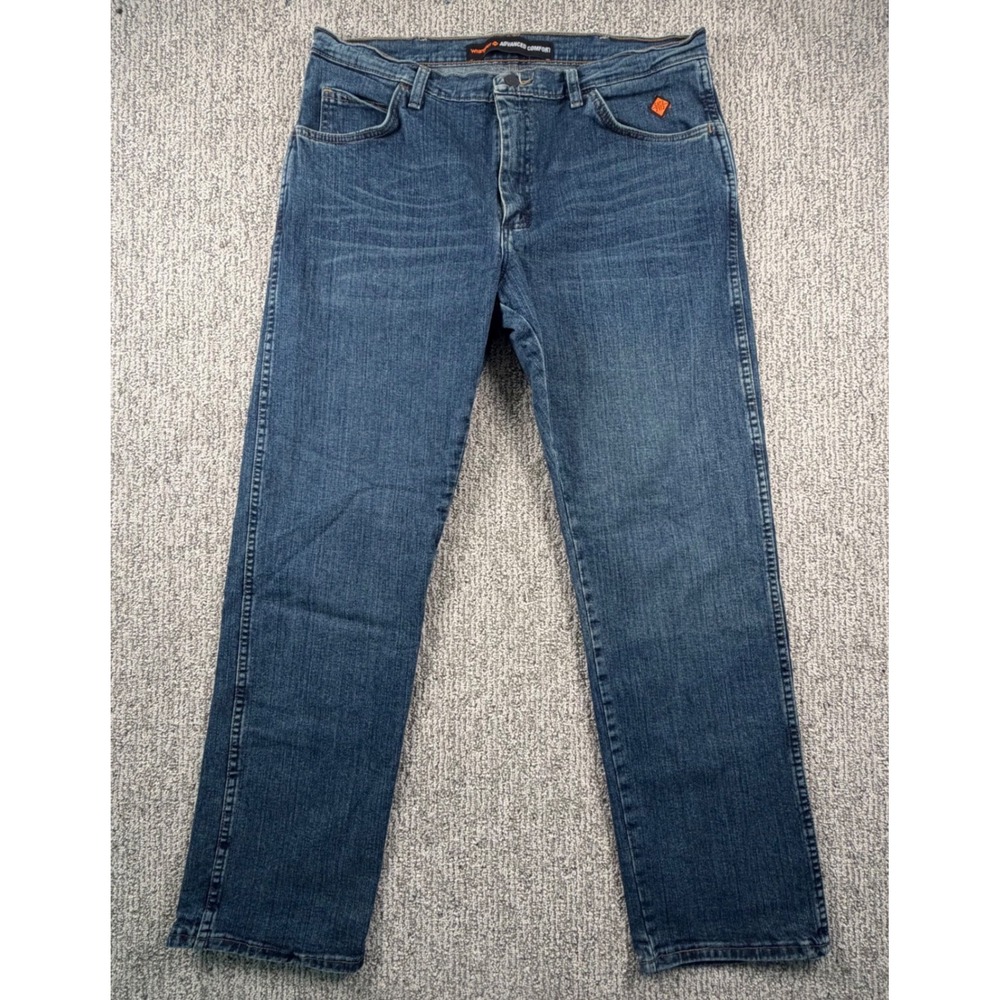 Wrangler FR Jeans Men 36x32 Blue Advanced Comfort Flame Resistant FRAC47D